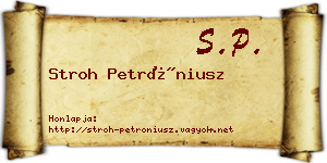 Stroh Petróniusz névjegykártya